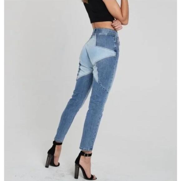 Revice Two Tone Stargazer Venus Crops Jeans Size 27 Skinny Star Butt High Rise - Picture 1 of 10